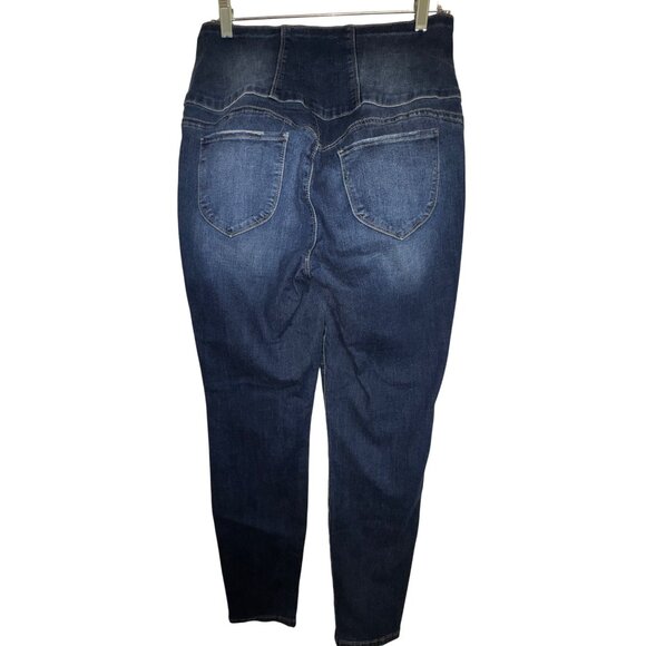 High-Waisted Fashion Nova Stretch Skinny Jeans With Button Fly & Fading Size 13 - Picture 3 of 6